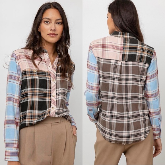 Rails Brando Top in Chelsea Plaid patchwork multicolored print - Picture 10 of 10